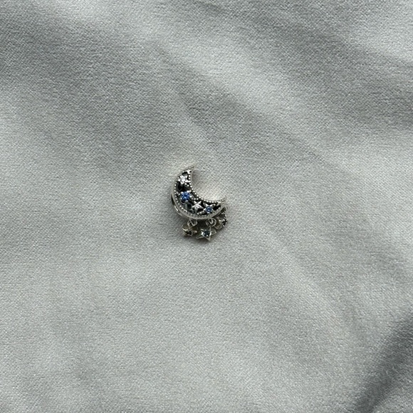Star & Crescent Moon Charm in Sterling Silver - Picture 3 of 5